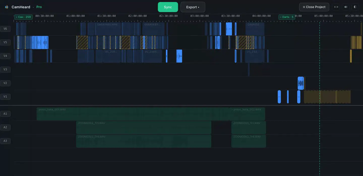 Animation: after a click on review the timeline dims and only the clips to check stay lit