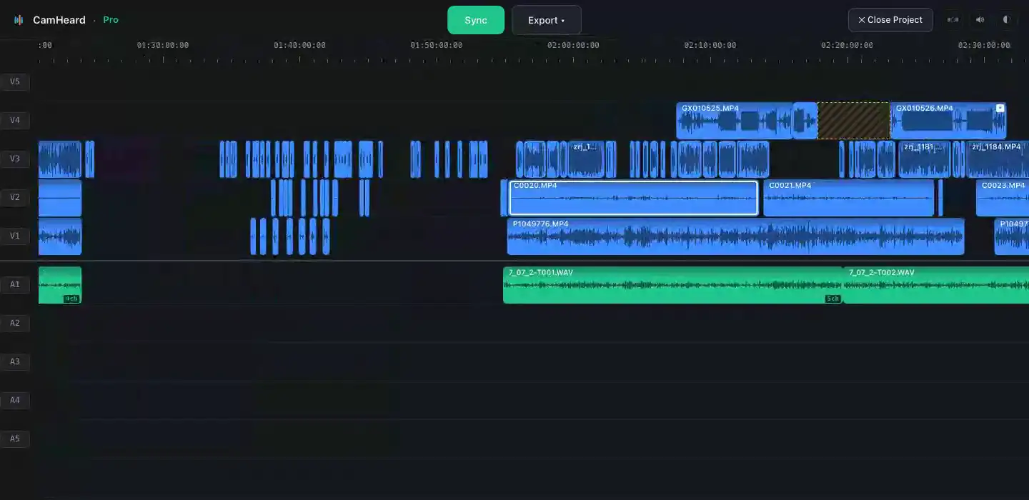 Animation: zooming the timeline with the plus key, the waveform gets more detailed