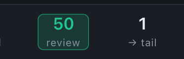 The review counter highlighted while the filter is on